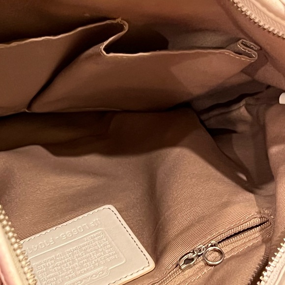 Coach Signature Monogram White Leather Canvas Convertable Crossbody Bag F10416 - Picture 4 of 9